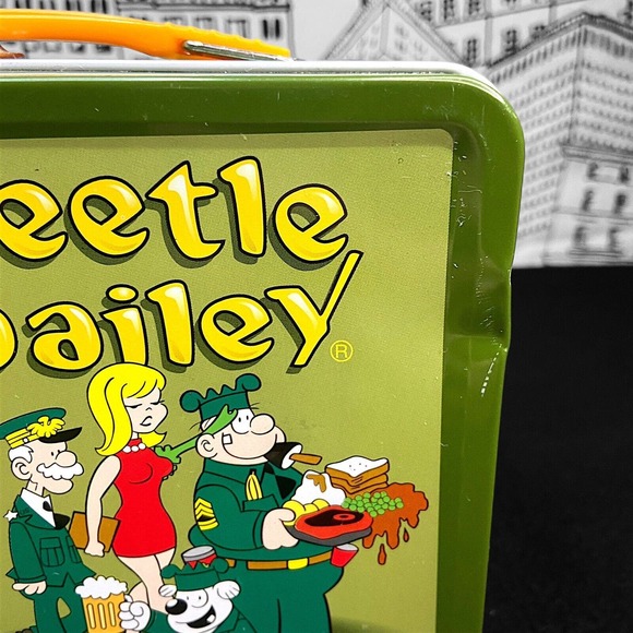 Beetle Bailey Metal Army Green Lunch Box 2002 Bosley Boxes Vintage Comic Themed - Picture 14 of 14
